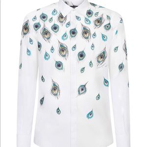 Dolce & Gabanna Peacock Print Dress Shirt